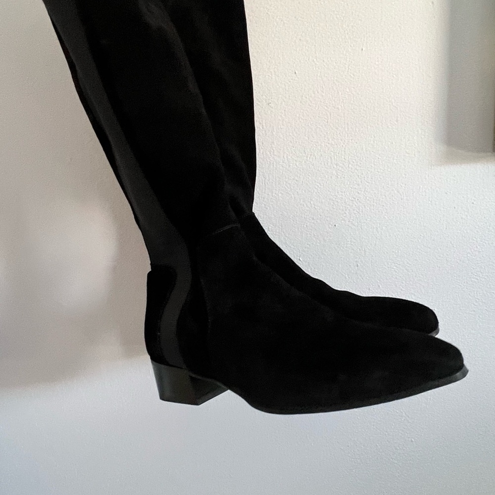 Aquatalia Boots Knee High Suede Leather Black Size 8.5 - Picture 12 of 12